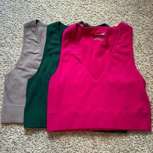 Garage | 3 Stella Seamless Plunge Tank Top Bundle